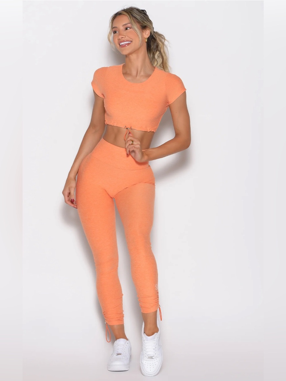 New Bombshell Sportswear Toggle Pull Orange Leggings - Tangerelle - L